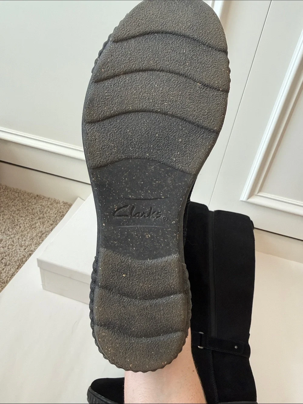 Clarks Black Over-the-Knee Stretch Sock Boots